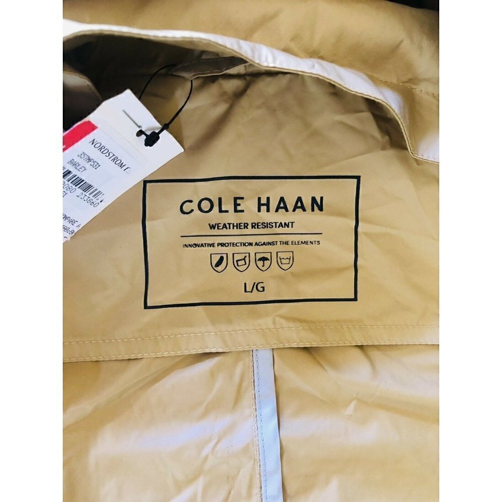 Cole Haan Womens Weather Resistant Belted Packable Raincoat Size L  - Picture 9 of 12